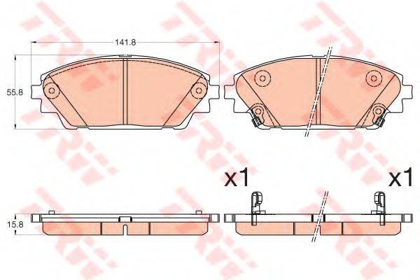 Комплект гальмівних колодок, дискове гальмо TRW GDB3592