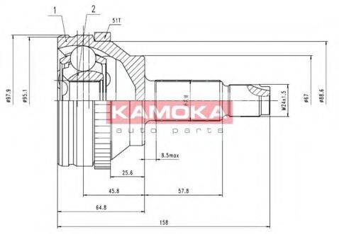 Шарнірний комплект, приводний вал KAMOKA 7088