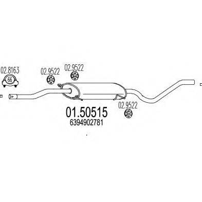 Середній глушник вихлопних газів MTS 01.50515