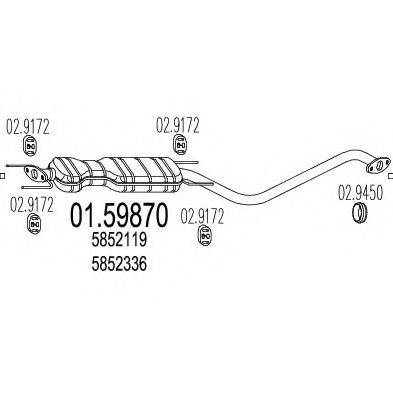 Середній глушник вихлопних газів MTS 01.59870