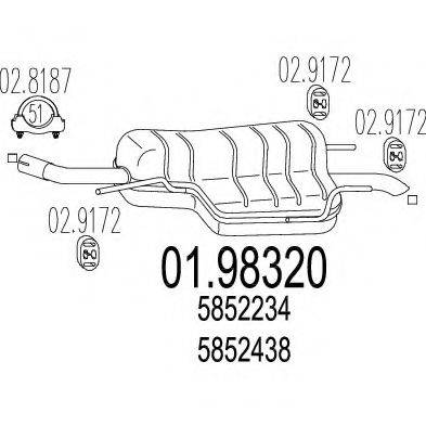 Глушник вихлопних газів кінцевий MTS 01.98320