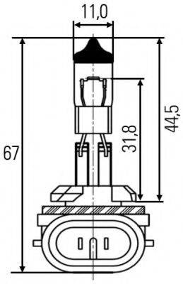 Лампа розжарювання, протитуманна фара; Лампа розжарювання HELLA 8GH 008 991-031