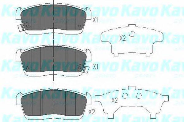 Комплект гальмівних колодок, дискове гальмо KAVO PARTS KBP-1515