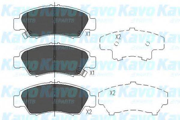 Комплект гальмівних колодок, дискове гальмо KAVO PARTS KBP-2004