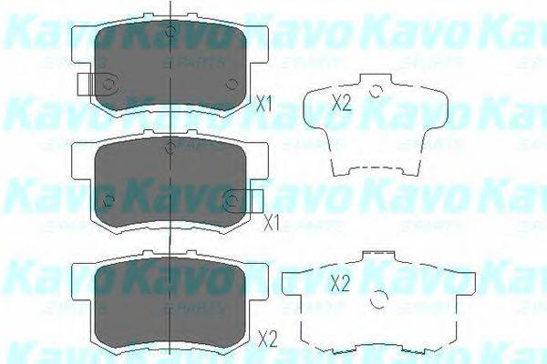 Комплект гальмівних колодок, дискове гальмо KAVO PARTS KBP-2009