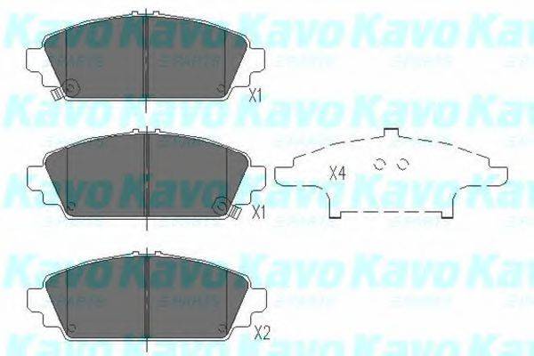 Комплект гальмівних колодок, дискове гальмо KAVO PARTS KBP-2010