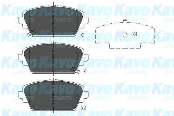 Комплект гальмівних колодок, дискове гальмо KAVO PARTS KBP-2012