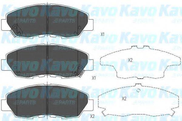 Комплект гальмівних колодок, дискове гальмо KAVO PARTS KBP-2026