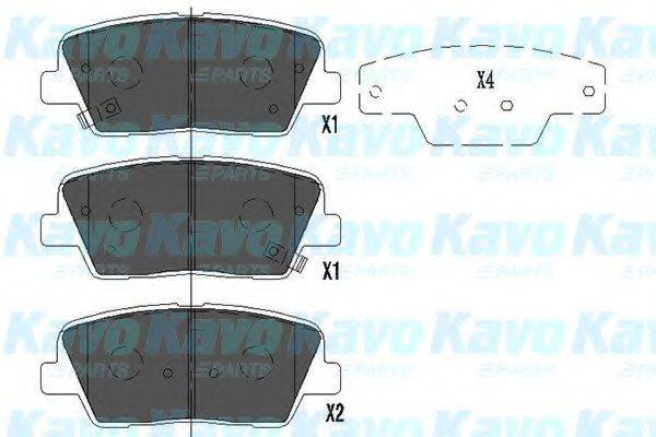 Комплект гальмівних колодок, дискове гальмо KAVO PARTS KBP-3034