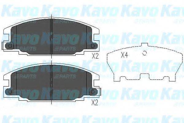 Комплект гальмівних колодок, дискове гальмо KAVO PARTS KBP-3503