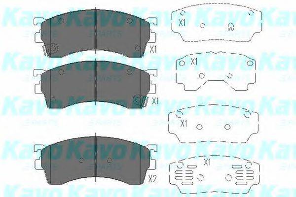 Комплект гальмівних колодок, дискове гальмо KAVO PARTS KBP-4503