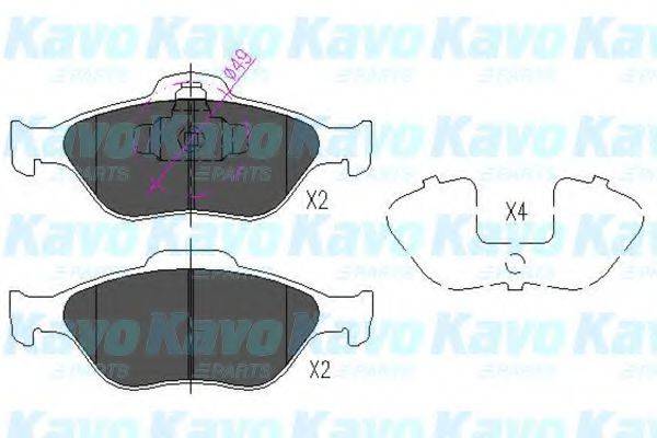 Комплект гальмівних колодок, дискове гальмо KAVO PARTS KBP-4545