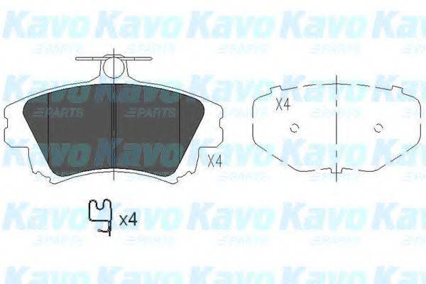 Комплект гальмівних колодок, дискове гальмо KAVO PARTS KBP-5519