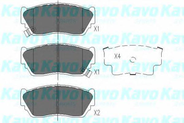 Комплект гальмівних колодок, дискове гальмо KAVO PARTS KBP-6504