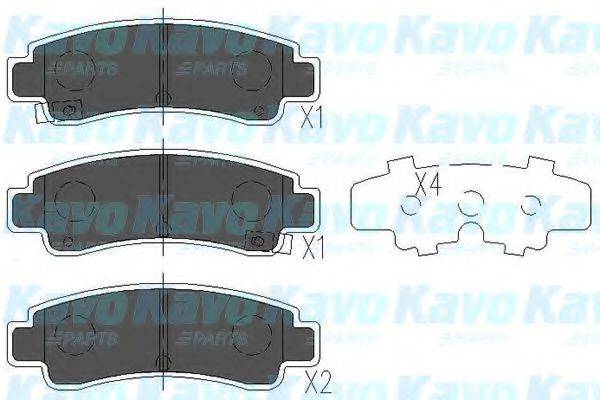 Комплект гальмівних колодок, дискове гальмо KAVO PARTS KBP-6546