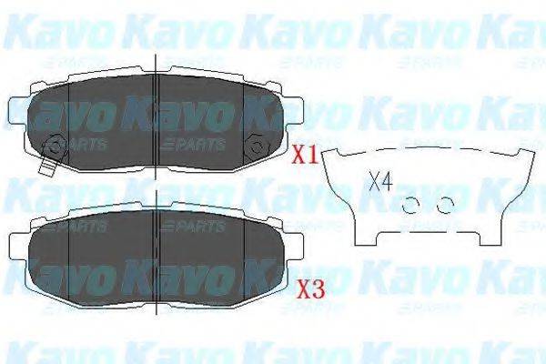 Комплект гальмівних колодок, дискове гальмо KAVO PARTS KBP-8022