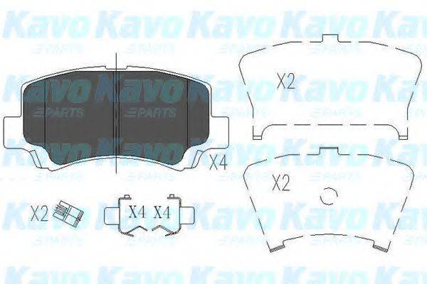 Комплект гальмівних колодок, дискове гальмо KAVO PARTS KBP-8509