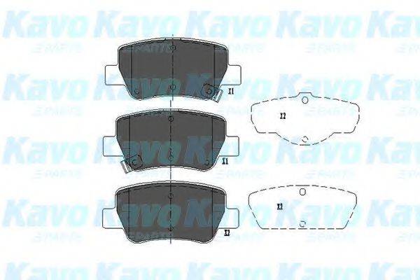 Комплект гальмівних колодок, дискове гальмо KAVO PARTS KBP-9107