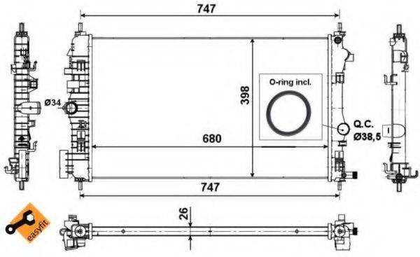 Радіатор, охолодження двигуна NRF 53776