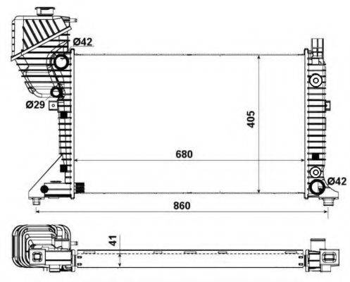 Радіатор, охолодження двигуна NRF 55349A