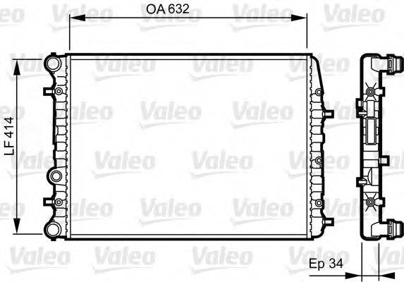 Радіатор, охолодження двигуна VALEO 732864