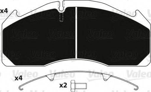 Комплект гальмівних колодок, дискове гальмо VALEO 882221