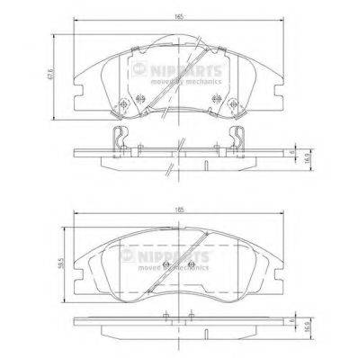 Комплект гальмівних колодок, дискове гальмо NIPPARTS J3600326