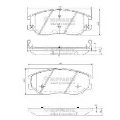 Комплект гальмівних колодок, дискове гальмо NIPPARTS J3600327