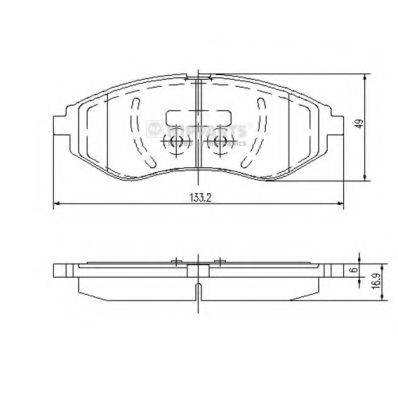 Комплект гальмівних колодок, дискове гальмо NIPPARTS J3600911