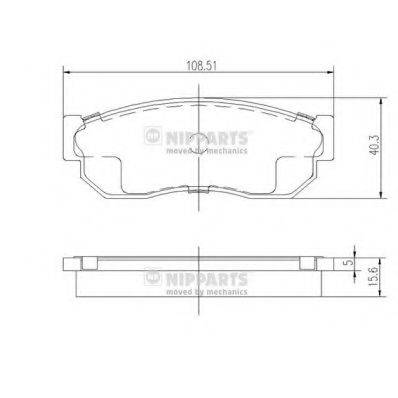 Комплект гальмівних колодок, дискове гальмо NIPPARTS J3601001