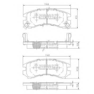 Комплект гальмівних колодок, дискове гальмо NIPPARTS J3601035