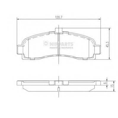 Комплект гальмівних колодок, дискове гальмо NIPPARTS J3601053