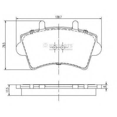 Комплект гальмівних колодок, дискове гальмо NIPPARTS J3601079