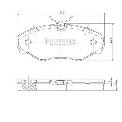 Комплект гальмівних колодок, дискове гальмо NIPPARTS J3601080