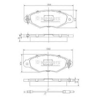 Комплект гальмівних колодок, дискове гальмо NIPPARTS J3601093