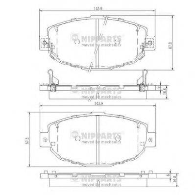 Комплект гальмівних колодок, дискове гальмо NIPPARTS J3602087