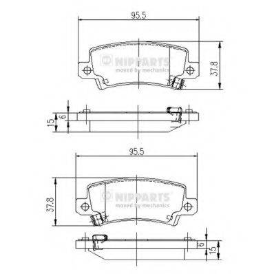 Комплект гальмівних колодок, дискове гальмо NIPPARTS J3612025