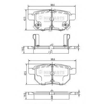 Комплект гальмівних колодок, дискове гальмо NIPPARTS J3612034