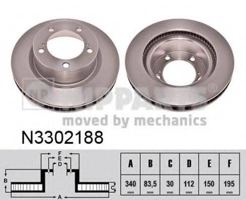 гальмівний диск NIPPARTS N3302188