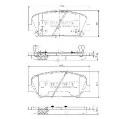 Комплект гальмівних колодок, дискове гальмо NIPPARTS N3600547