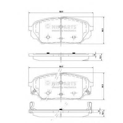 Комплект гальмівних колодок, дискове гальмо NIPPARTS N3600551