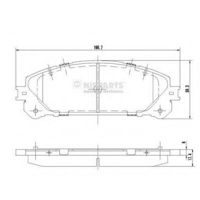 Комплект гальмівних колодок, дискове гальмо NIPPARTS N3602139