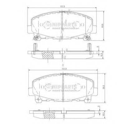 Комплект гальмівних колодок, дискове гальмо NIPPARTS N3604069