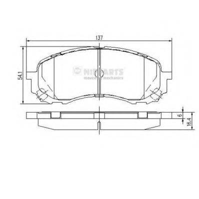 Комплект гальмівних колодок, дискове гальмо NIPPARTS N3607023