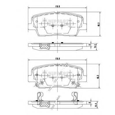 Комплект гальмівних колодок, дискове гальмо NIPPARTS N3610312