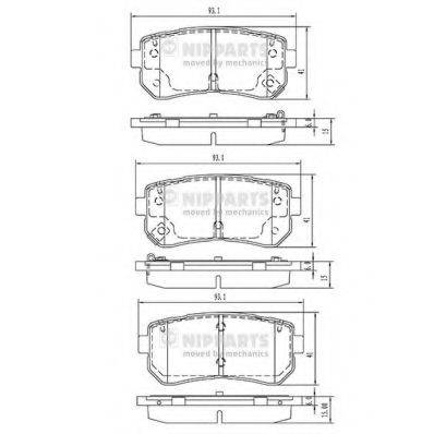 Комплект гальмівних колодок, дискове гальмо NIPPARTS N3610313