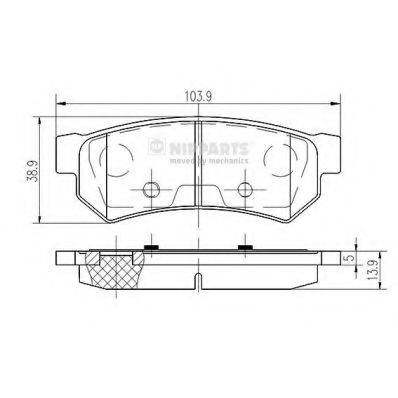 Комплект гальмівних колодок, дискове гальмо NIPPARTS N3610907