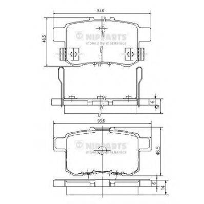 Комплект гальмівних колодок, дискове гальмо NIPPARTS N3614020