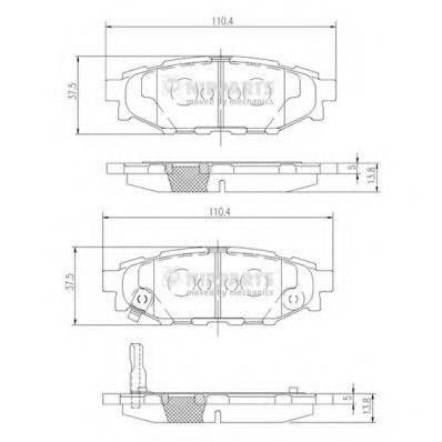 Комплект гальмівних колодок, дискове гальмо NIPPARTS N3617004