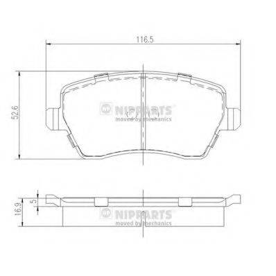 Комплект гальмівних колодок, дискове гальмо NIPPARTS J3601085